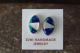 Zuni Indian Jewelry Sterling Silver Azurite and Mother of Pearl Inlay Post Earrings 