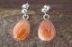 Navajo Sterling Silver Orange Spiny Oyster Post Earrings! 