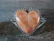 Navajo Indian Sterling Silver Spiny Oyster Heart Bracelet Cuff - SE