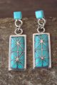 Zuni Sterling Silver Turquoise Inlay Post Earrings - Gloria Tucson