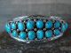 Navajo Indian Sterling Silver Turquoise Cluster Bracelet by Annie Chapo
