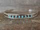 Zuni Indian Sterling Silver & Turquoise Row Bracelet Signed SL