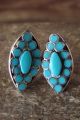 Zuni Sterling Silver Turquoise Post Earrings - Gloria Tucson