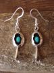 Navajo Indian Sterling Silver Turquoise Squash Blossom Dangle Earrings