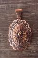 Navajo Indian Copper Concho Pendant by Laura Willie! Hand Stamped!