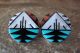 Zuni Sterling Silver Turquoise Multistone Inlay Post Earrings! 