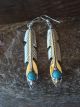 Native American Indian Jewelry Sterling Silver Turquoise Feather Earrings - Louise Joe