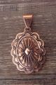 Navajo Indian Copper Concho Pendant by Laura Willie! Hand Stamped!