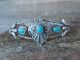 Navajo Indian Sterling Silver Turquoise Thunderbird Bracelet by Platero