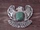 Navajo Nickel Silver Turquoise Eagle Pin Signed JC