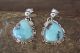 Navajo Sterling Silver Sky Blue Turquoise Post Earrings! NJ