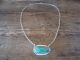 Zuni Indian Sterling Silver Kingman Turquoise Necklace Signed K Calavaza