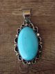 Native American Nickel Silver and Turquoise Pendant Jackie Cleveland