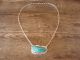 Zuni Indian Sterling Silver Kingman Turquoise Necklace Signed K Calavaza