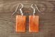Navajo Indian Jewelry Spiny Oyster Slab Dangle Earrings!  Espino