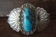 Navajo Indian Sterling Silver Turquoise Bracelet by Sheena Jack