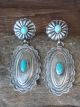 Navajo Sterling Silver & Turquoise Concho Post Earrings by Eugene Charley