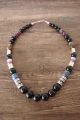 Navajo Indian Jewelry Sterling Silver Onyx and Gemstone Necklace T&R Singer