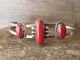 Navajo Indian Nickel Silver Coral Bracelet by Bobby Cleveland