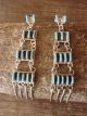 Zuni Indian Sterling Silver Needle Point Turquoise Earrings - Kaamasee