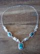 Navajo Jewelry Turquoise Sterling Silver Necklace by Lee Shorty