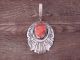 Navajo Indian Jewelry Sterling Silver Spiny Oyster Pendant - T & R Singer