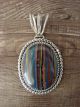 Navajo Indian Jewelry Sterling Silver Calsilica Pendant!  Yazzie