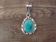 Navajo Indian Jewelry Sterling Silver Turquoise Pendant!  Samuel Yellowhair