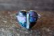 Zuni Indian Jewelry Sterling Silver Opal Inlay Multi Stone Heart Ring Size 7.5 - Shack