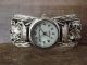 Navajo Indian Jewelry Sterling Silver Grape Leaf Watch Cuff  - Freddie James