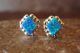 Zuni Sterling Silver Blue Opal Stud Earrings!