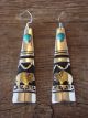 Navajo Indian Sterling Silver Turquoise Gold Fill Earrings - T&R Singer!