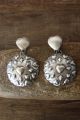 Native American Sterling Silver Concho Post Earrings Tim Yazzie