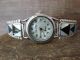 Zuni Indian Sterling Silver Turquoise Coral Inlay Watch 