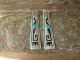 Navajo Indian Sterling Silver & Turquoise Dangle Earrings - T&R Singer