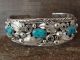 Navajo Indian Sterling Silver Turquoise Bracelet by Henry Attakai