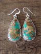 Navajo Indian Sterling Silver Turquoise Dangle Earrings - Yazzie