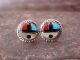 Zuni Indian Jewelry Turquoise Inlay Sunface Earrings by Elvira Kiyite