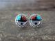 Zuni Indian Jewelry Turquoise Inlay Sunface Earrings by Elvira Kiyite
