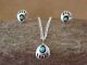 Navajo Sterling Silver Turquoise Bear Paw Earrings & Necklace Set!