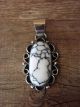 Native American Nickel Silver White Howlite Pendant Jackie Cleveland
