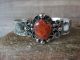 Navajo Indian Nickel Silver & Apple Coral Bracelet by Cleveland
