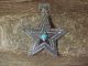 Navajo Indian Sterling Silver Turquoise Star Pendant by J. Delgarito