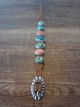 Genuine Small Navajo Sterling Silver Turquoise & Spiny Leather Pet Collar 