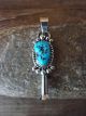 Navajo Indian Sterling Silver Turquoise Squash Blossom Pendant - Kee J