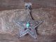 Navajo Indian Sterling Silver Turquoise Star Pendant by J. Delgarito