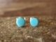Zuni Indian Sterling Silver Round Turquoise Post Earrings by Angie Rosetta