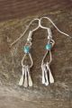 Navajo Indian Turquoise Sterling Silver Dangle Earrings 