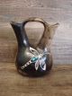 Small Acoma Indian Horse Hair Pottery Dragonfly Wedding Vase - Yellow Corn