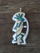 Navajo Indian Sterling Silver Turquoise and Coral Chip Inlay Kokopelli Pendant! Yazzie